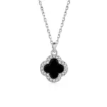 Black Clover Zircon Pendant Necklace