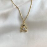 Golden Gleam Teddy Bear Pendant Necklace - Image 3