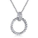Eternal Twist Zircon Halo Pendant Necklace - Image 2