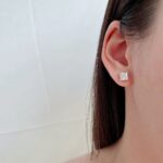 Geometric Radiance Square Zircon Earrings - Image 4