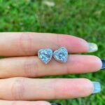 Sparkling Heart Solitaire Earrings - Image 2