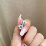 Luminous Halo Round-Cut Stud Earrings - Image 2