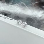 Luminous Halo Round-Cut Stud Earrings - Image 4