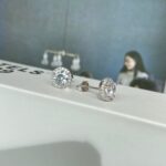Luminous Halo Round-Cut Stud Earrings - Image 5