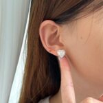 Sparkling Heart Solitaire Earrings - Image 3