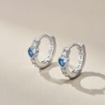 Heart Blue Drop Earrings - Image 2