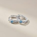 Heart Blue Drop Earrings - Image 3