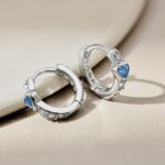 Heart Blue Drop Earrings - Image 4