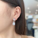 Elegant Halo Drop Earrings - Image 3