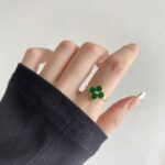 Lucky Clover Diamond Enamel Ring - Image 6