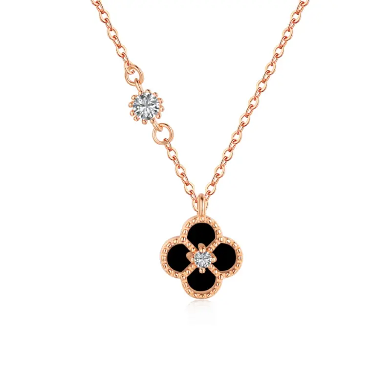 Midnight Clover Sparkle Pendant
