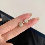 Golden Radiance Halo Stud Earrings - Image 4
