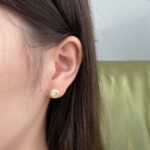 Golden Radiance Halo Stud Earrings - Image 3