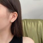 Golden Radiance Halo Stud Earrings - Image 2