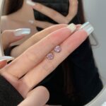 Sweetheart Pink Crystal Heart Stud Earrings - Image 6