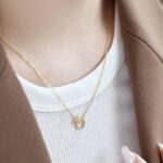 Golden Radiance Circle Pendant Necklace - Image 4