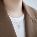Eternal Twist Zircon Halo Pendant Necklace - Image 6