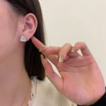 Geometric Radiance Square Zircon Earrings - Image 7