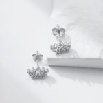Regal Sparkle Crown Stud Earrings - Image 5