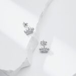 Regal Sparkle Crown Stud Earrings - Image 6