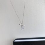 Knot and Solitaire Pendant Silver Necklace - Image 6
