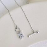Knot and Solitaire Pendant Silver Necklace - Image 7
