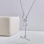 Knot and Solitaire Pendant Silver Necklace - Image 5