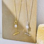 Knot and Solitaire Pendant Silver Necklace - Image 9