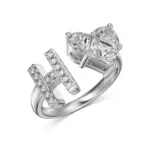 Initial H Heart Ring