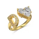 Initial D Heart Ring - 925 Sterling Silver
