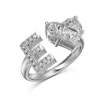 Initial E Heart Ring