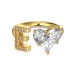 Initial E Heart Ring - 925 Sterling Silver - Image 2