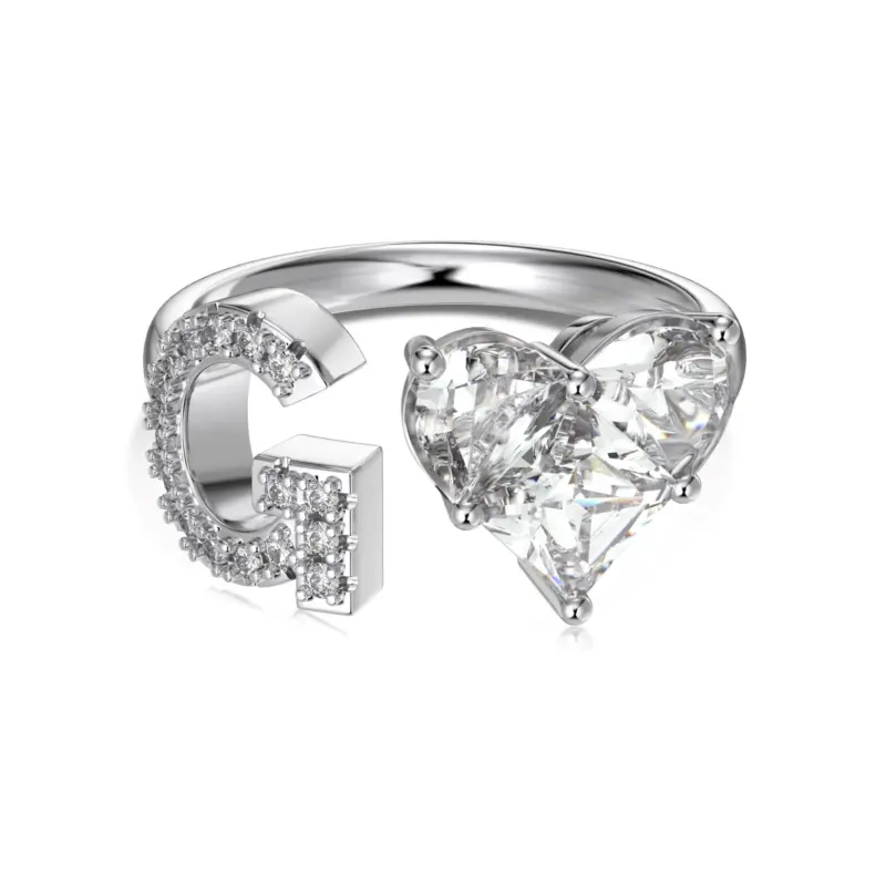 Initial G Heart Ring