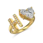 Initial H Heart Ring - 925 Sterling Silver - Image 2