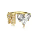 Initial N Heart Ring (Gold)
