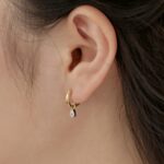 Radiant Pear Drop 18K Hoop Earrings - 925 Sterling Silver - Image 7