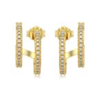 Radiant Dual Hoop 18K Gold Earrings