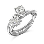Double Solitaire 925 Sterling Silver Ring Set - Image 2