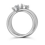 Double Solitaire 925 Sterling Silver Ring Set - Image 3