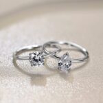 Double Solitaire 925 Sterling Silver Ring Set - Image 5