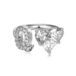 Initial Q Heart Ring