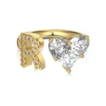 Initial R Heart Ring (Gold)