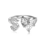 Initial S Heart Ring