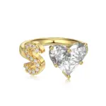 Initial S Heart Ring (Gold)