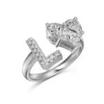 Initial L Heart Ring