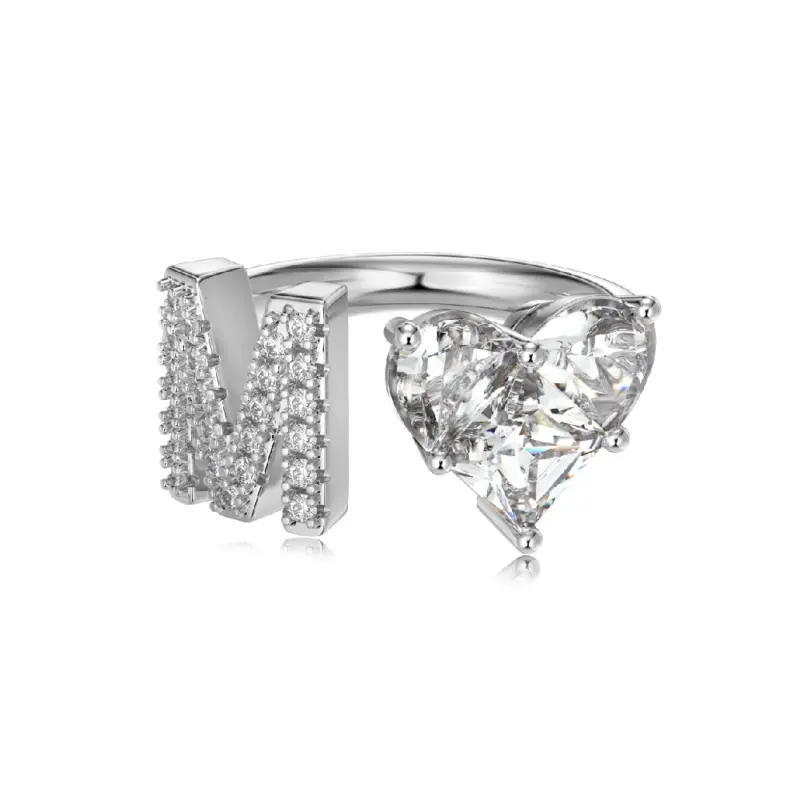 Initial M Heart Ring