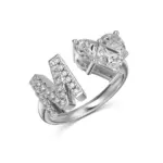 Initial M Heart Ring - 925 Sterling Silver - Image 2
