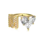 Initial M Heart Ring (Gold)