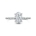 Radiant Oval Ring 925 Sterling Silver