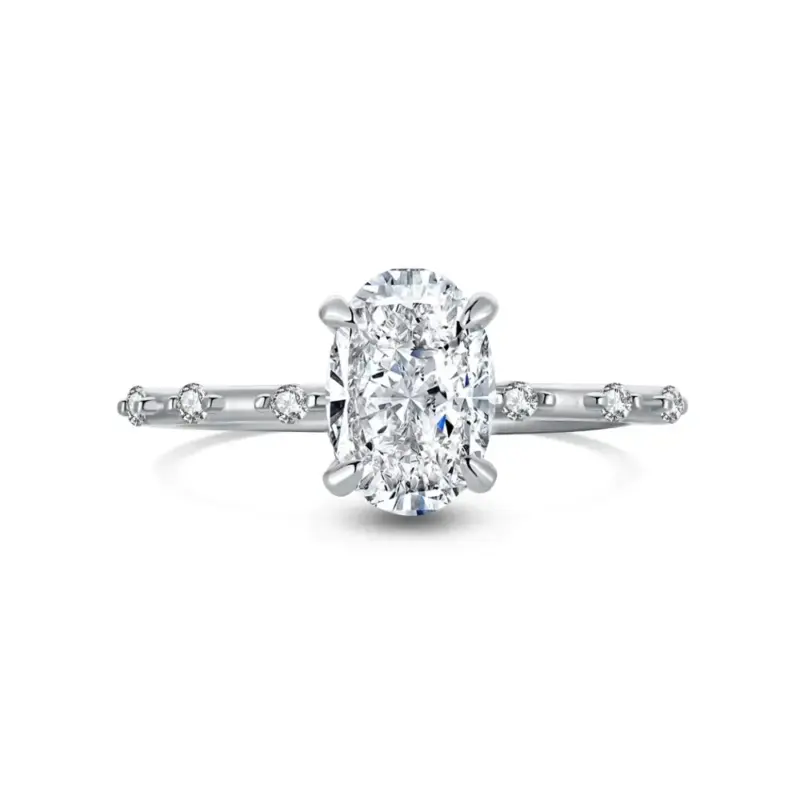 Radiant Oval Ring 925 Sterling Silver